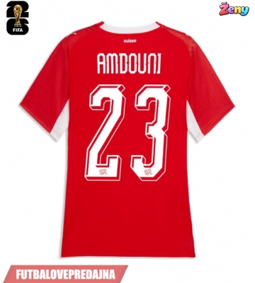 Lacne Ženy Futbalové dres Švajčiarsko Zeki Amdouni #23 MS 2026 Krátky Rukáv - Domáci